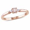 3.5mm Morganite and Diamond Accent Promise Ring in Rose Rhodium Sterling Silver