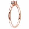 Thumbnail Image 2 of 3.5mm Morganite and Diamond Accent Promise Ring in Rose Rhodium Sterling Silver