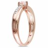 Thumbnail Image 1 of 4.0mm Heart-Shaped Morganite and Diamond Accent Promise Ring in Rose Rhodium Sterling Silver