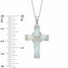 Thumbnail Image 2 of Lab-Created Opal and White Sapphire Cross Pendant in Sterling Silver