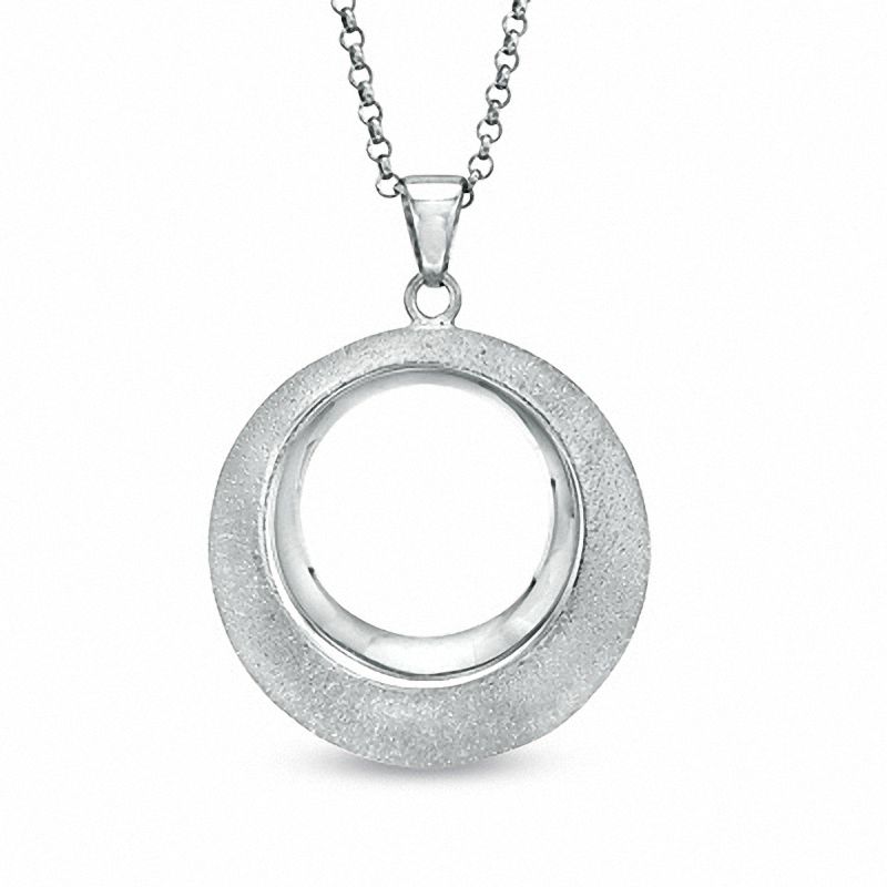 Main Image 1 of Charles Garnier Bevelled Circle Pendant in Sterling Silver