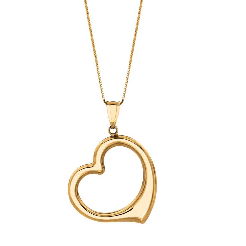 Main Image 1 of Floating Heart Pendant in 10K Gold