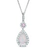 Pear-Shaped Lab-Created Opal and Pink and White Sapphire Pendant in Sterling Silver