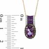 Thumbnail Image 1 of Oval Amethyst, Smoky Quartz and Diamond Accent Pendant in 10K Gold