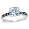 Thumbnail Image 0 of 7.0mm Cushion-Cut Aquamarine and Smoky Quartz Ring in 10K White Gold