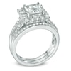 Thumbnail Image 1 of 6.0mm Princess-Cut Lab-Created White Sapphire Fashion Ring in Sterling Silver