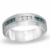 Thumbnail Image 1 of 0.33 CT. T.W. Enhanced Blue and White Diamond Ring in Sterling Silver