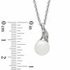 Honora 8.5-9.0mm Freshwater Cultured Pearl and Diamond Accent Swirl Pendant in Sterling Silver