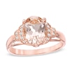 Thumbnail Image 1 of Oval Morganite and 0.10 CT. T.W. Diamond Ring in 10K Rose Gold