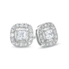 Thumbnail Image 0 of 0.40 CT. T.W. Certified Canadian Princess-Cut Diamond Frame Stud Earrings in 14K White Gold (I/I2)