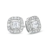 Thumbnail Image 1 of 0.40 CT. T.W. Certified Canadian Princess-Cut Diamond Frame Stud Earrings in 14K White Gold (I/I2)