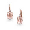 Thumbnail Image 0 of Oval Morganite and Diamond Accent Earrings in 10K Rose Gold