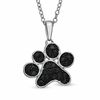 Thumbnail Image 1 of Tender Voices® 0.25 CT. T.W. Black Diamond Large Paw Pendant in Sterling Silver