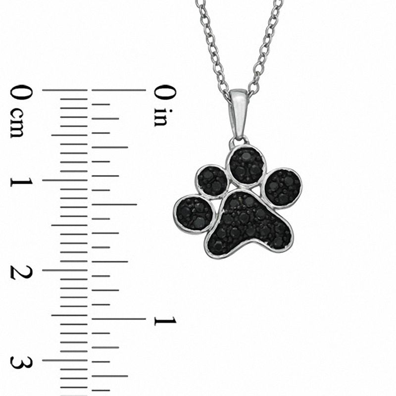 Main Image 3 of Tender Voices® 0.25 CT. T.W. Black Diamond Large Paw Pendant in Sterling Silver