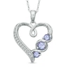 Tanzanite and Diamond Accent Heart Pendant in Sterling Silver