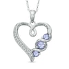 Thumbnail Image 0 of Tanzanite and Diamond Accent Heart Pendant in Sterling Silver