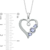 Tanzanite and Diamond Accent Heart Pendant in Sterling Silver