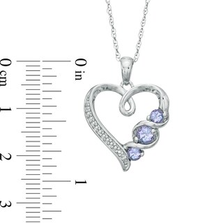 Tanzanite and Diamond Accent Heart Pendant in Sterling Silver