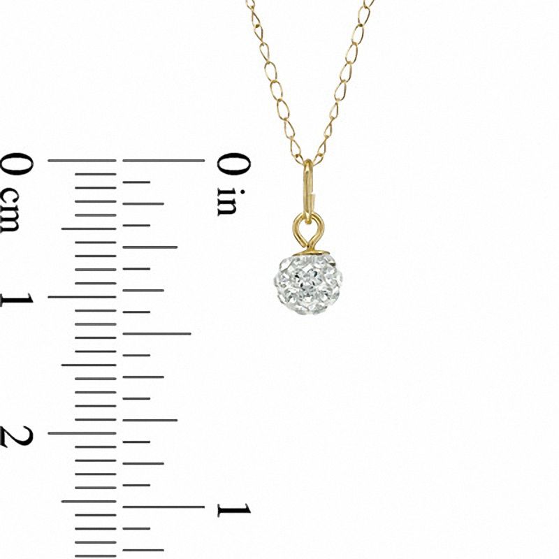 Child's Crystal Ball Pendant in 14K Gold - 13"