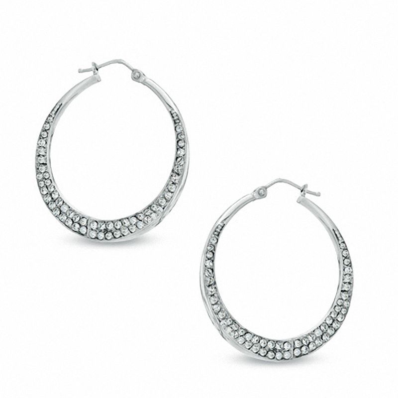 Crystal Hoop Earrings in Sterling Silver