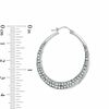 Thumbnail Image 1 of Crystal Hoop Earrings in Sterling Silver