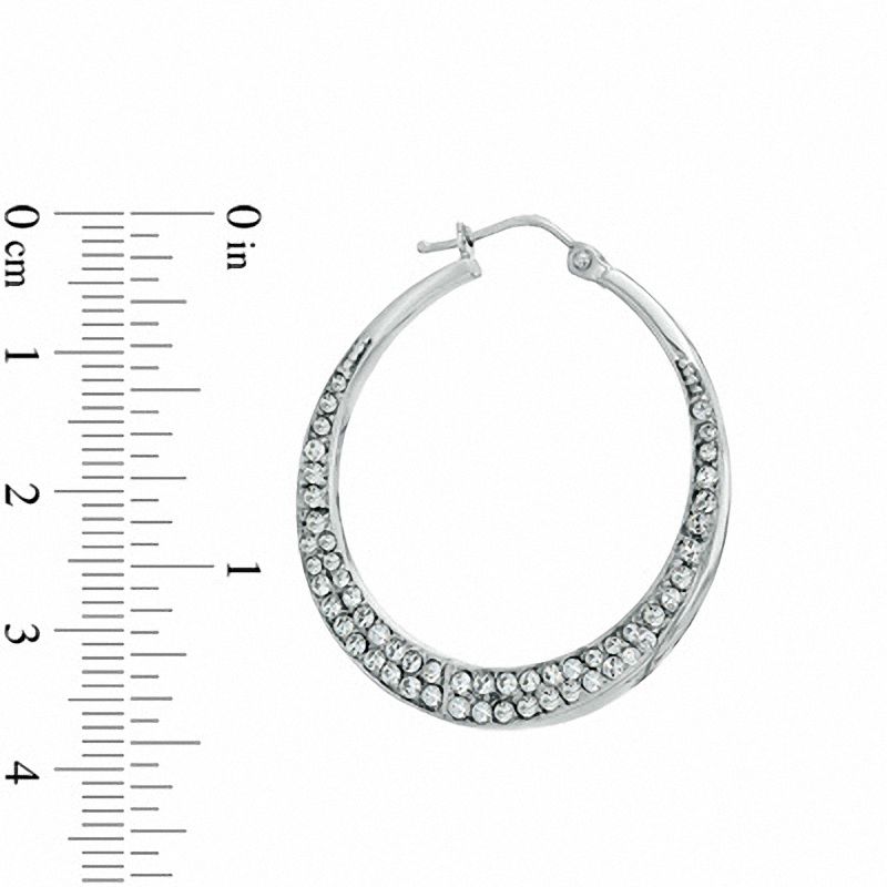 Crystal Hoop Earrings in Sterling Silver