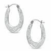 Thumbnail Image 1 of Crystal Hoop Earrings in Sterling Silver