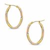 Thumbnail Image 1 of 22mm Oval Tri-Tone Hoop Earrings in 14K Gold
