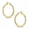 Thumbnail Image 1 of 25mm Diamond-Cut Twist Hoop Earrings in 14K Gold