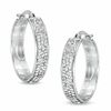 Thumbnail Image 1 of 23mm Crystal Hoop Earrings in Sterling Silver