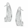 Thumbnail Image 1 of Crystal J-Hoop Earrings in Sterling Silver