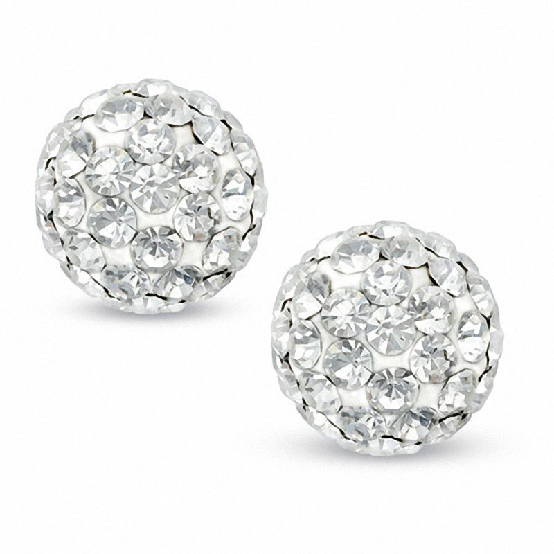 Crystal Ball Stud Earrings in 14K Gold|Peoples Jewellers