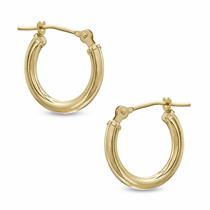 14mm Hoop Earrings in 14K Gold|Peoples Jewellers