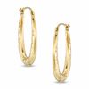Patterned Oval Hoop Earrings in 14K Gold