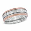 Thumbnail Image 0 of Men's 7.0mm Wedding Band in Two-Tone Stainless Steel - Size 10