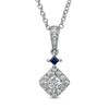 Thumbnail Image 0 of Vera Wang Love Collection 0.38 CT. T.W. Princess-Cut Diamond and Blue Sapphire Pendant in 14K White Gold