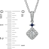 Thumbnail Image 2 of Vera Wang Love Collection 0.38 CT. T.W. Princess-Cut Diamond and Blue Sapphire Pendant in 14K White Gold