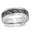 Thumbnail Image 0 of Men's 8.0mm Grey Carbon Fibre Wedding Band in Stainless Steel - Size 10