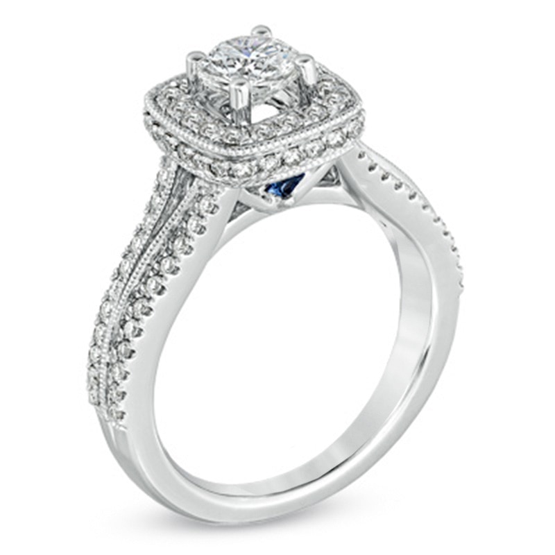 Vera Wang Love Collection 1.29 CT. T.W. Diamond Split Shank Engagement Ring in 14K White Gold