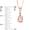 Oval Morganite and Diamond Accent Pendant in 10K Rose Gold