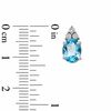 Oval Swiss Blue Topaz and Diamond Accent Pendant, Ring and Earrings Set in Sterling Silver - Size 7