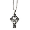 Thumbnail Image 1 of Claddagh Cross Pendant in Stainless Steel - 20&quot;