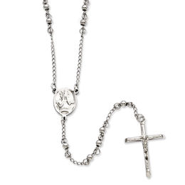 Rosary Necklace in Stainless Steel - 25&quot;