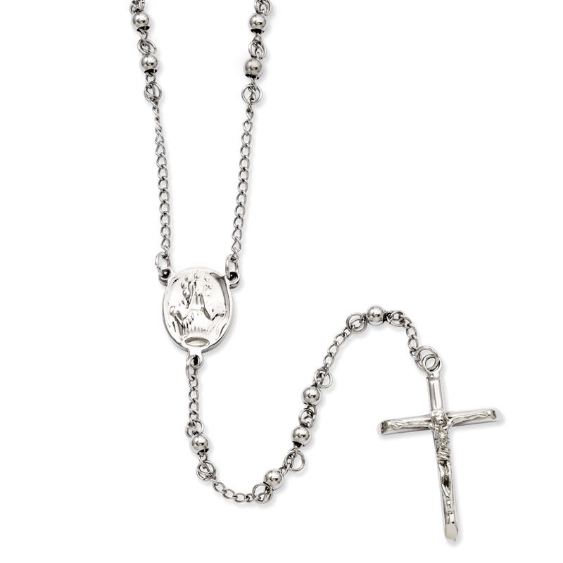 Rosary Necklace in Stainless Steel - 25"|Peoples Jewellers