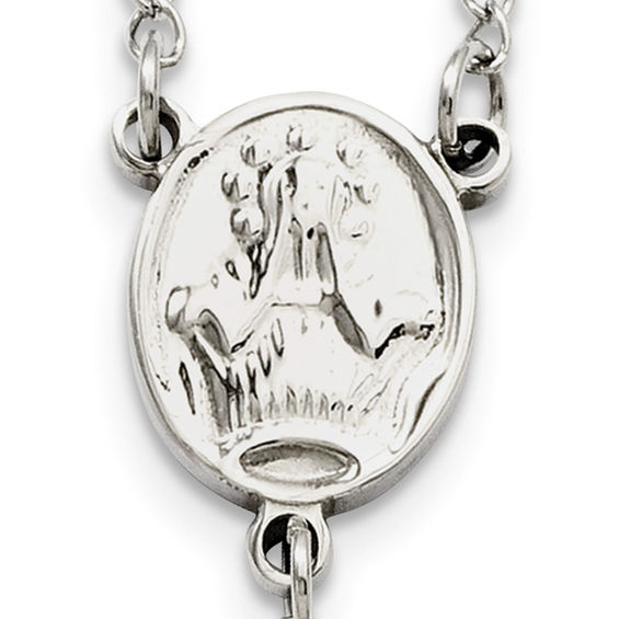 Rosary Necklace in Stainless Steel - 25" Rosary Necklace in Stainless Steel - 25"