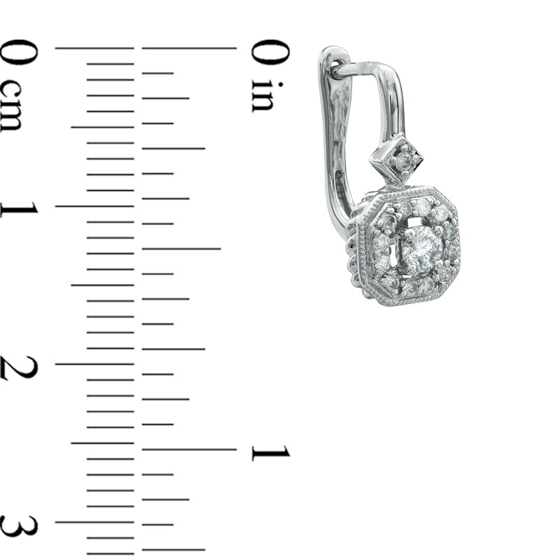 0.38 CT. T.W. Diamond Vintage-Style Drop Earrings in 10K White Gold