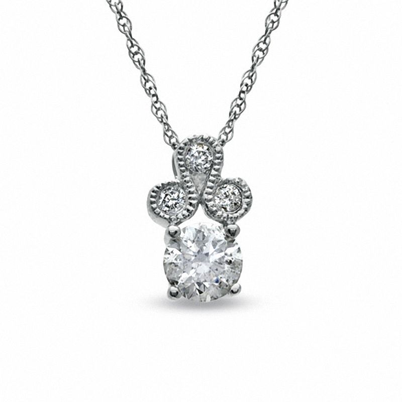 0.38 CT. T.W. Diamond Trinity Pendant in 10K White Gold|Peoples Jewellers