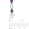 Thumbnail Image 2 of Oval Amethyst and Diamond Accent Bracelet in Sterling Silver - 7.25"