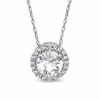 Thumbnail Image 0 of 6.0mm Lab-Created White Sapphire Pendant in 10K White Gold