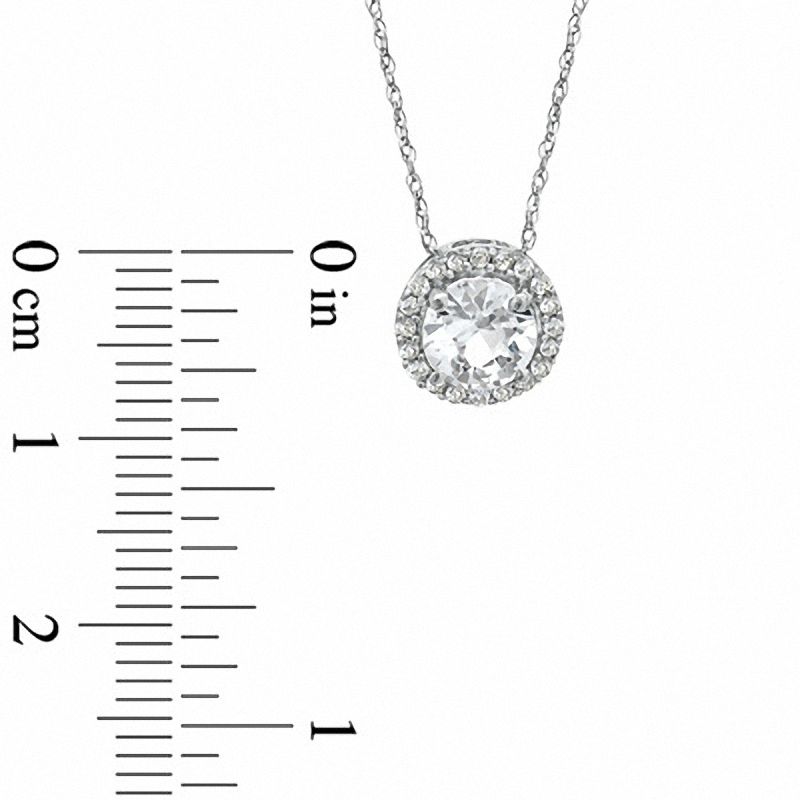 6.0mm Lab-Created White Sapphire Pendant in 10K White Gold